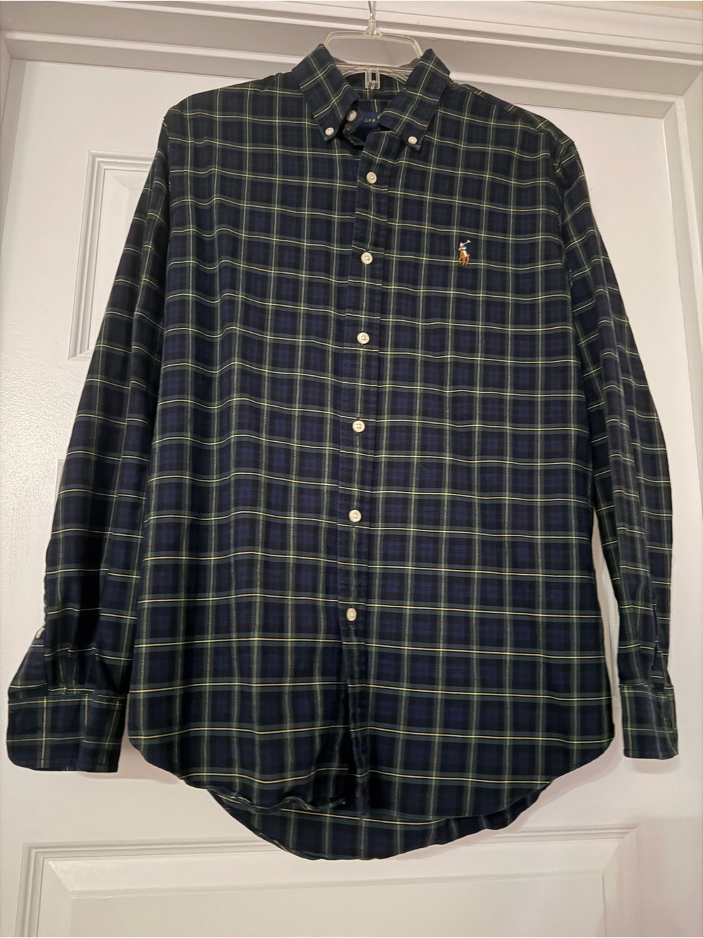 Polo by Ralph Lauren Navy & Green Plaid Button-Down Shirt with Embroidered Pony